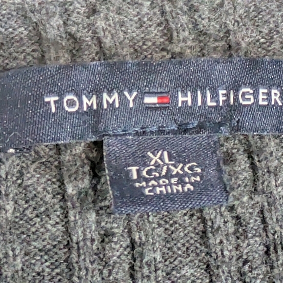 Tommy Hilfiger Womens Classic Thin Cable Knit Sweater Crewneck dark Gray XL - Picture 7 of 9